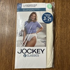 VTG 2003 Jockey Classics Women s 8 Cream French Cut Cotton Underwear NIP NEW NOS