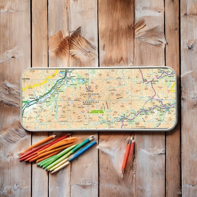 OS Map Metal Pencil Tin  Cairngorms National Park 5060995493923