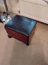 Vintage 1950s Sewing Box / Footstool   Fair Condition