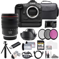 Canon EOS R3  RF 24-105mm f/4 L IS USM Lens 64GB Ext Bat 3PC Filter-Kit