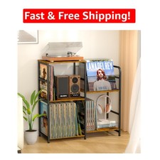 5-Tier Vinyl Record Storage Cabinet - Adjustable and Sturdy for Vinyl Lovers