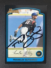 Franklin Gutierrez 2003 Bowman Dodgers RC In Person IP TTM Signed Auto Autograph