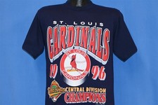 vtg 90s ST. LOUIS CARDINALS 96 WORLD SERIES DIVISION CHAMP t-shirt BASEBALL M