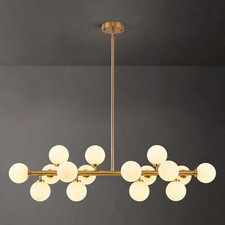 Mid Century 16-Light Globe Sputnik Chandelier with Brass Gold Finish