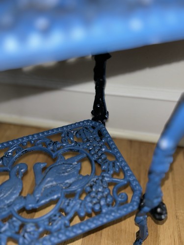 Antique Victorian ERA Cast Iron 3 Tier Plant Stand Table Blue - Picture 8 of 12