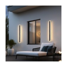 2 Pack 39inch Modern Outdoor Wall Sconce LED 3000K Outdoor Wall Lights IP65 W...