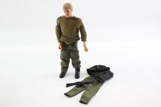 Palitoy Action Man Figure Flocked Head Flexy Hands Vintage w/ Clothing
