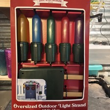 NEW MR CHRISTMAS 10 FT OVERSIZED OUTDOOR LIGHT STRAND W/ JUMBO BULBS