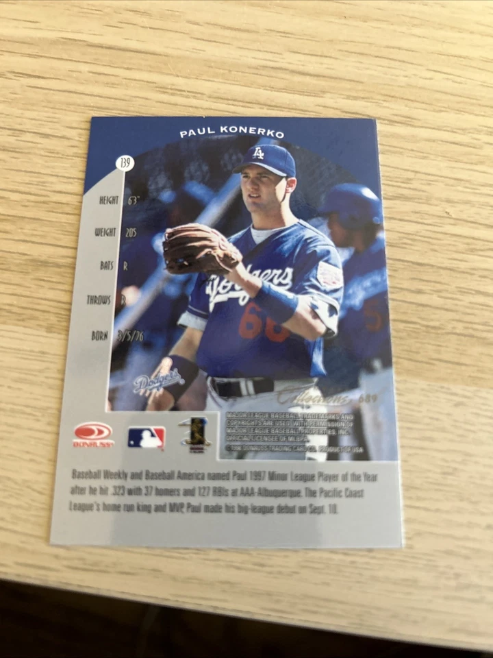 Paul Konerko Donruss Rookie Card Signed.  - Image 3 of 3