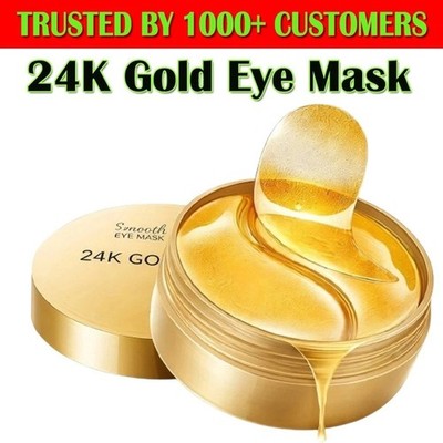 24K Gold Crystal Collagen Eye Mask Patch Gel Wrinkle Anti Aging Dark Circle 60PC