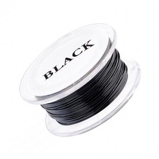 18 Gauge Non Tarnish Permanently Colored Wire. Black Colored. 7 Yard Spool