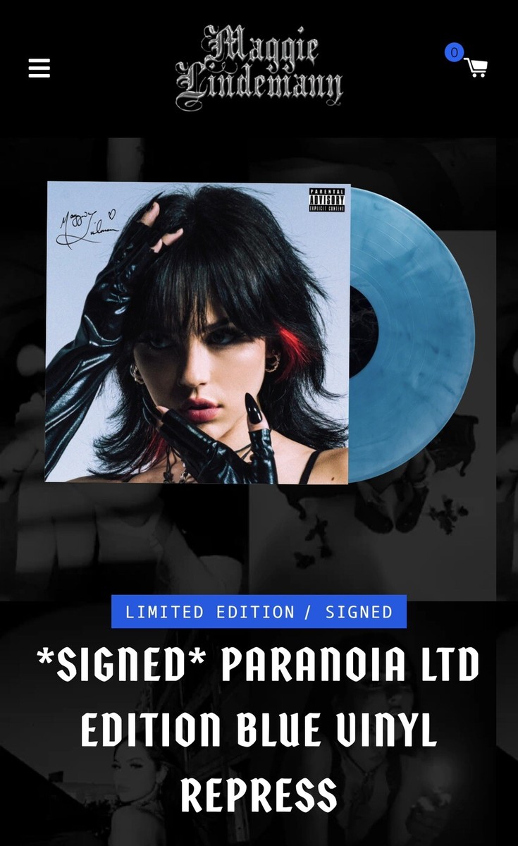 Maggie Lindemann SIGNED AUTOGRAPHED Paranoia Vinyl Blue Vinyl LP