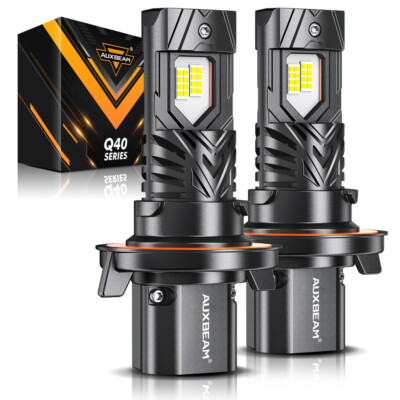 AUXBEAM Canbus H13 9008 LED Headlight Super Bright Bulbs White Hi-Low Beam 6500K