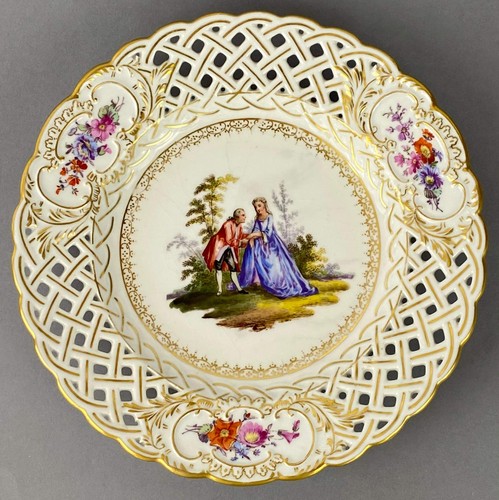 Antique Helena Wolfsohn Meissen style Plate 19thc Rococo German Porcelain - Picture 3 of 15
