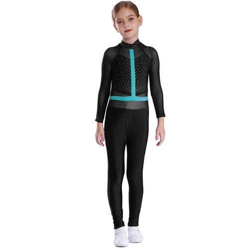 Kids Girls Rompers Active Overalls Workout Bodysuit Performance Leotard Stage - Picture 39 of 58