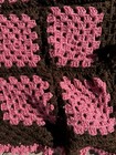 Vintage Handmade Granny Square Afghan Blanket Throw - Pink & Brown, Cottagecore,