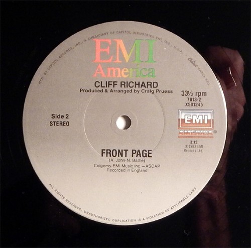 CLIFF RICHARD 12" 33 RPM Promo NEVER SAY DIE Extended / FRONT PAGE Rare! MINT! - Picture 6 of 6