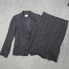 Reiss Suit Blazer Skirt Size 10 Black Paige 32 Waist