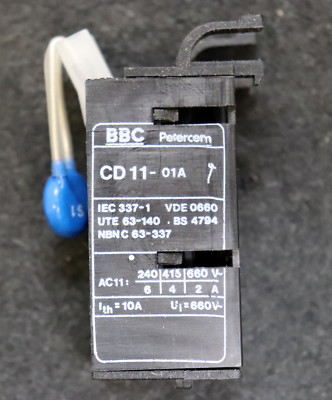 BBC PETERCEM Einstellbarer Hilfsschalter für BE 105 / BE370 Typ CD 11-01 A Ith=1
