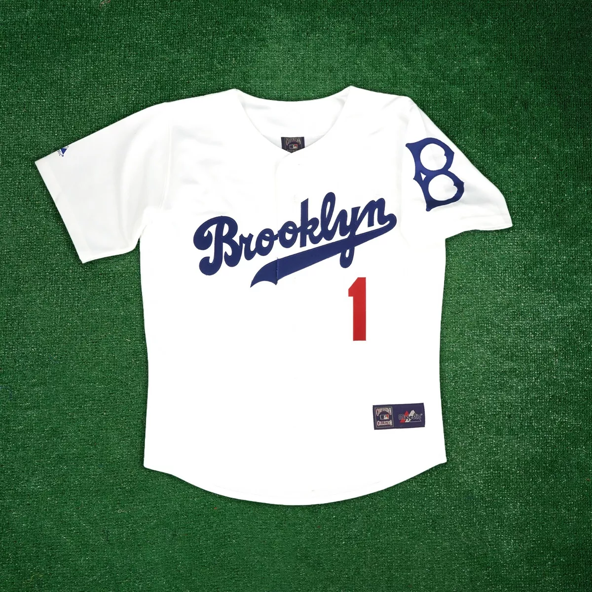 Pee Wee Reese Brooklyn Dodgers Men's Home White Cooperstown Jersey w/ Patch