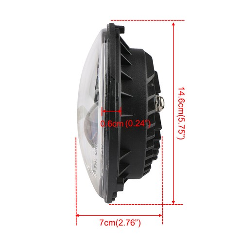 5.75 5-3/4" LED Headlight Motorcycle Headlamp Halo Angle For Harley Dyna Softail - Picture 3 of 5