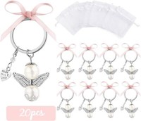 Absofine 20 StüCk Schutzengel 20 Organza Beutel Gastgeschenke Rosa AnhäNger