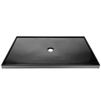 Black Acrylic 60 x32 Center Drain Low thresh Hold Shower Base New