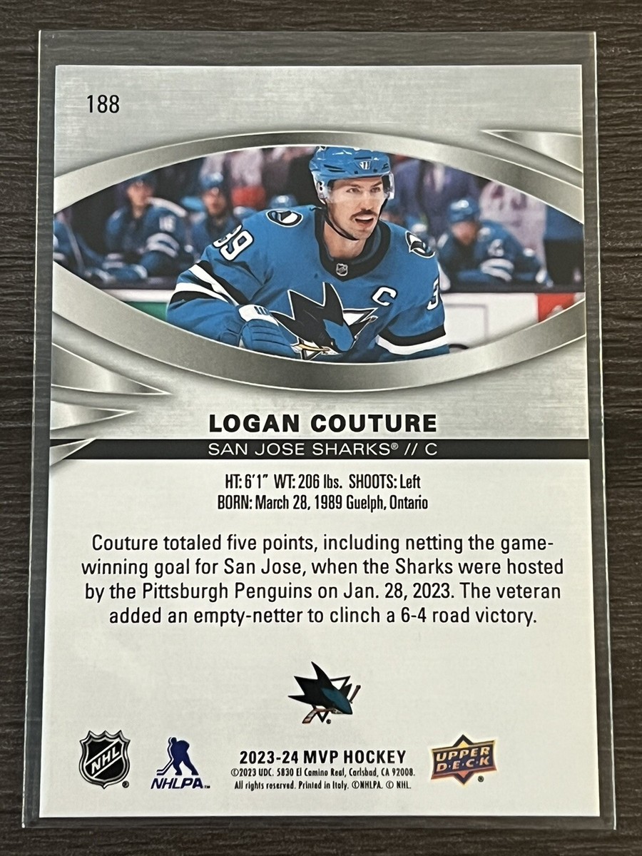 2023-24 UD MVP Silver Script 188 Logan Couture San Jose
