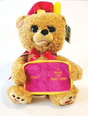 Cuddle Barn Sir Berrington Animated  Lighted Eyes Storytime Bear Plush 5 Stories