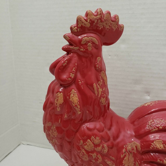 New Hobby Lobby Tall Kitchen Decor Red Chicken Rooster Sculpture Art