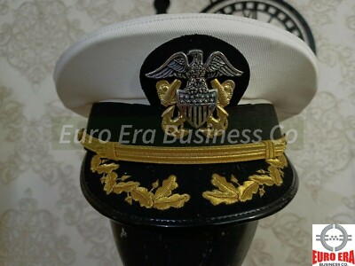 US Navy Officer Peaked Cap, US Navy Commander captain Rank Cap Repro In ...