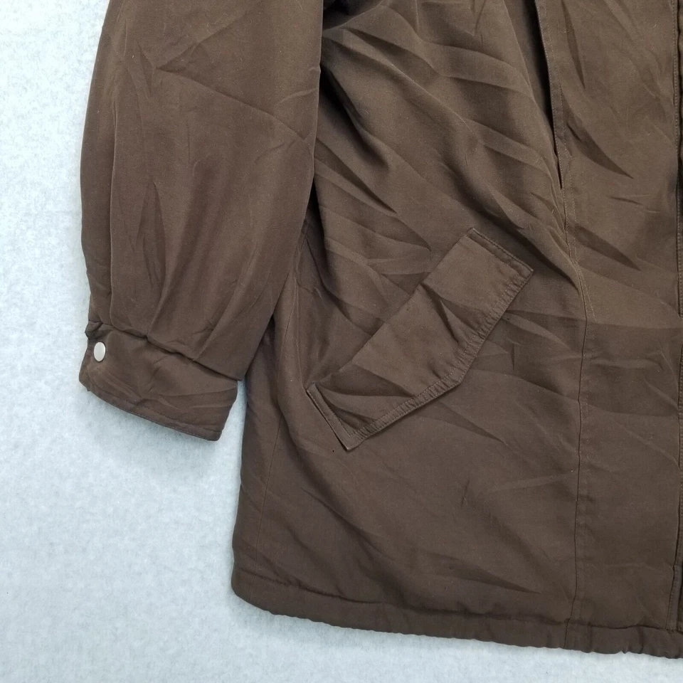 Chaqueta Parka Jacqueline Ferrar Mujer 2X Marrón Bolsillos Cremallera Completa Exterior Foto 3 de 4