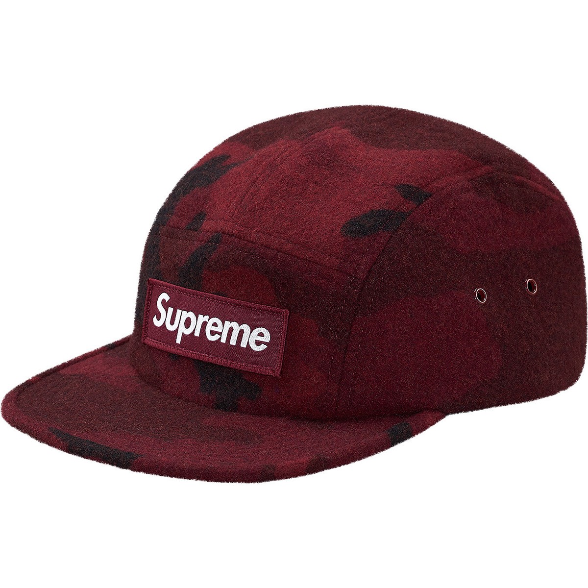 Supreme Camo Wool Camp Cap FW17 Burgundy | eBay