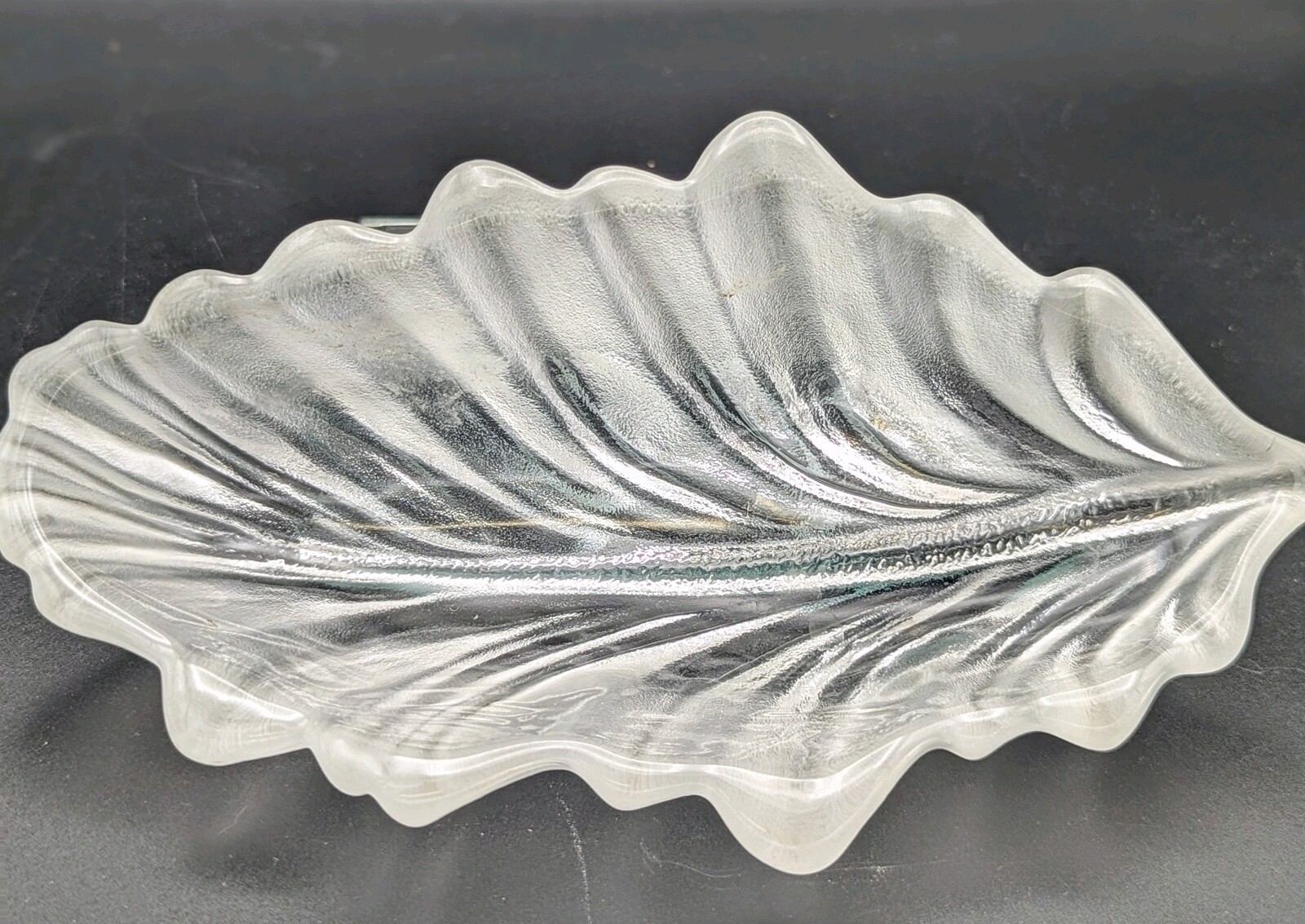 Frosted Leave Shape Olive/Relish Dish