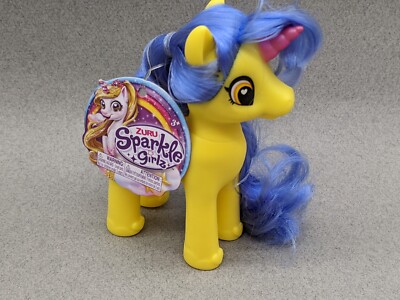 Zuru Sparkle Girlz Unicorn Yellow w/ Purple Hair 4