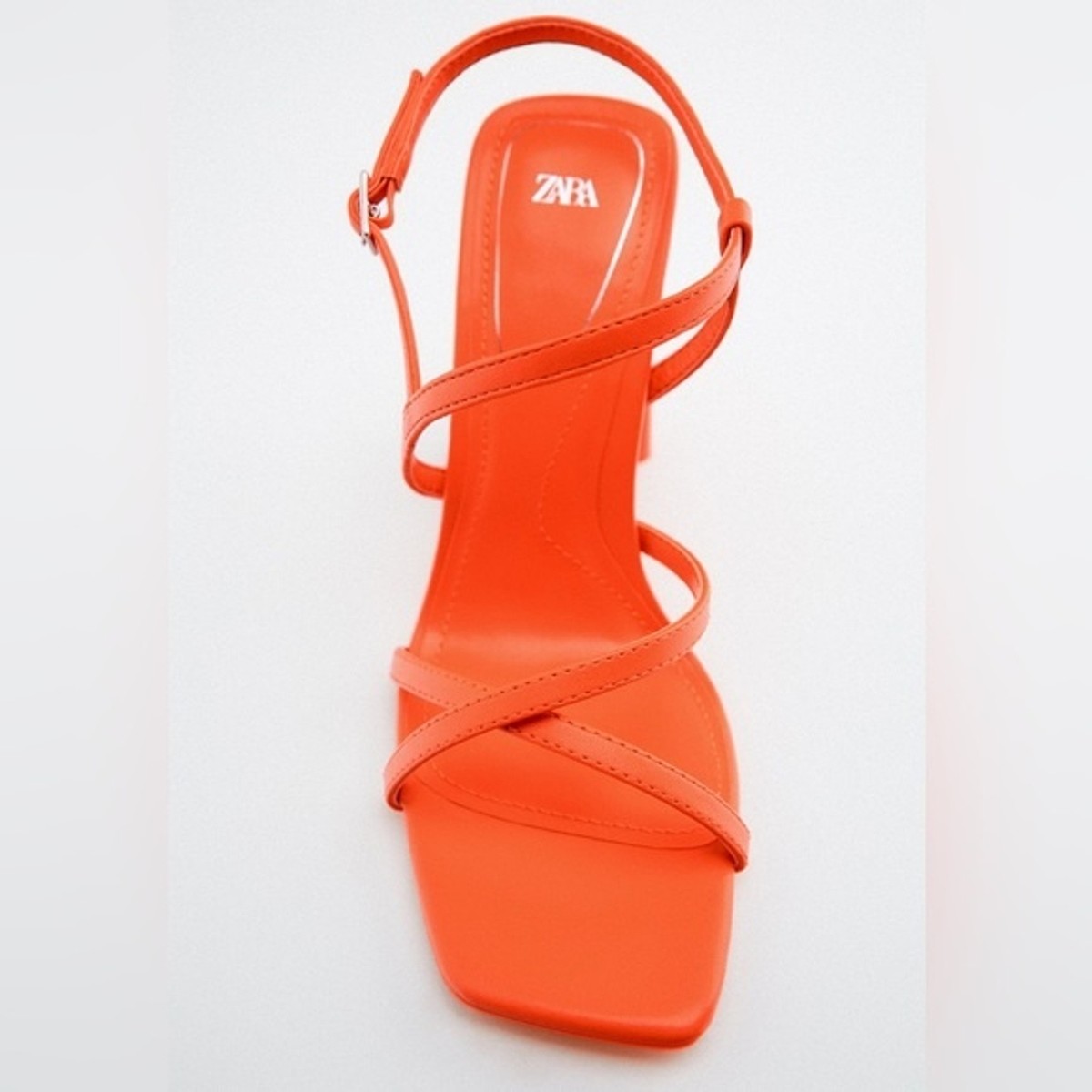 Zara Orange Strappy Sandals size 9 | eBay