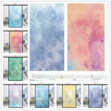 Gradient Color Window Film Static Cling Frosted Stained Glass Sticker PVC