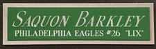 SAQUON BARKLEY EAGLES NAMEPLATE AUTOGRAPHED Signed Football HELMET JERSEY PHOTO