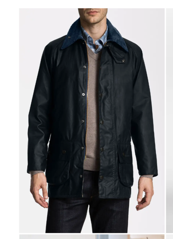 made in the U.K. ~ NAVY ~ Barbour Beaufort Waxed Jacket MSRP$495