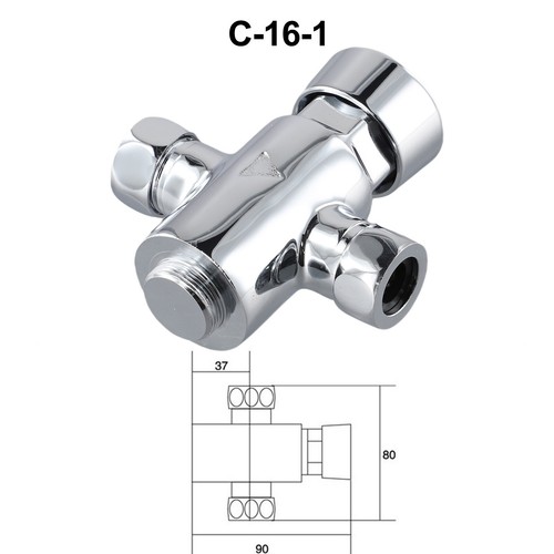 Chrome Timed Non Concussive Exposed Shower Valve Self Closing Gym Pool Schools - Picture 7 of 12