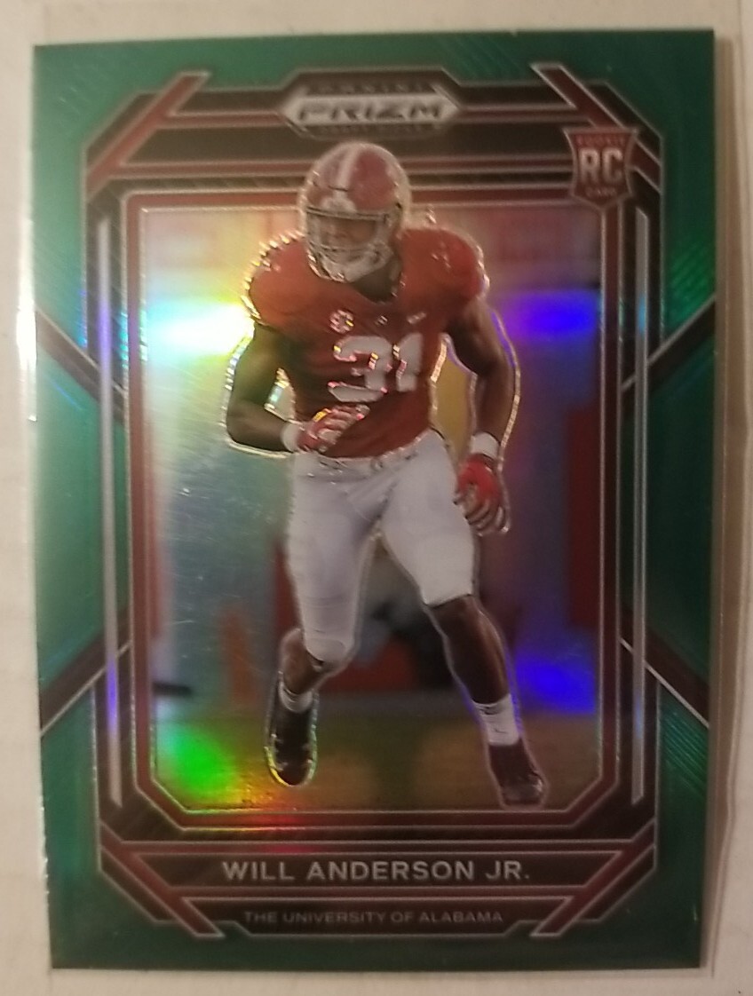 2023 Panini Prizm Draft Picks Green Prizm Card - #162 Will Anderson Jr (RC)