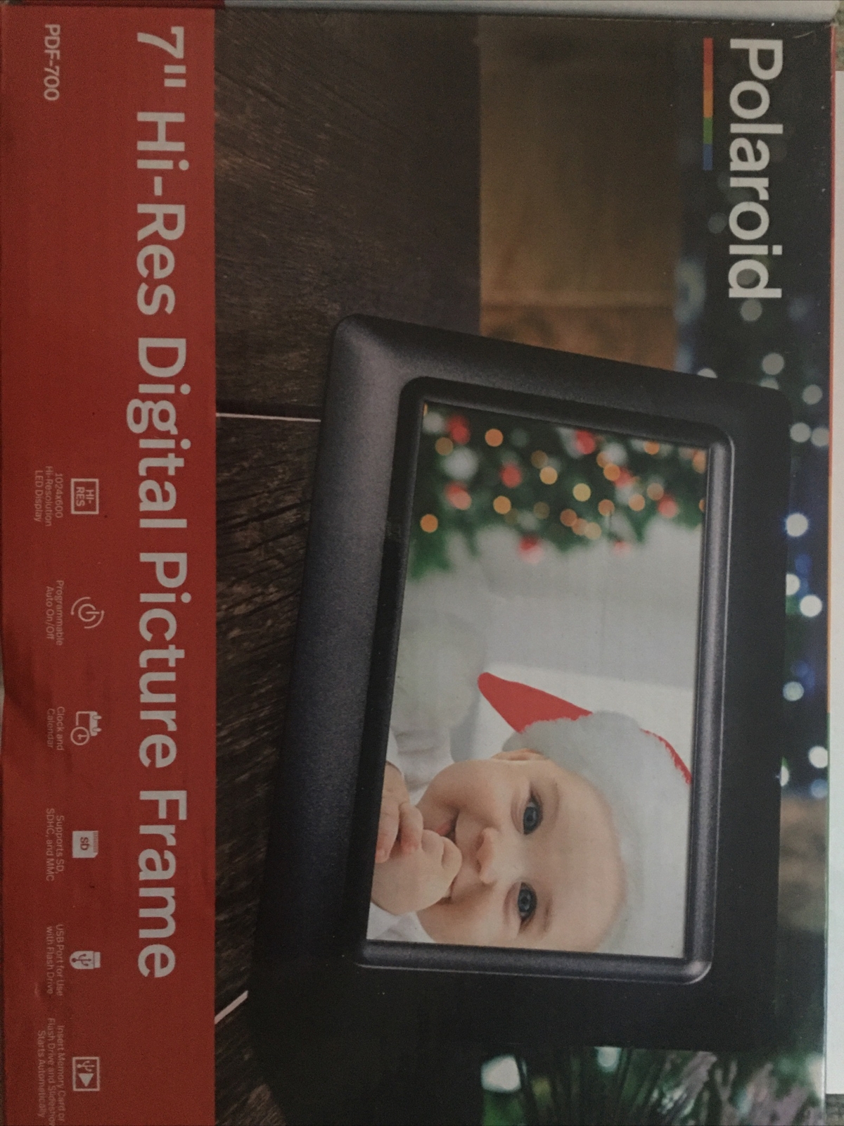 Polaroid PDF-700 7 Inch Digital Picture Frame in Black-image