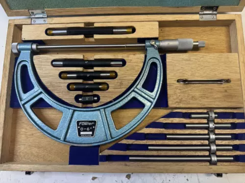 FOWLER -  0-6"" .001" Micrometer Set 52-401-2021 in wood box