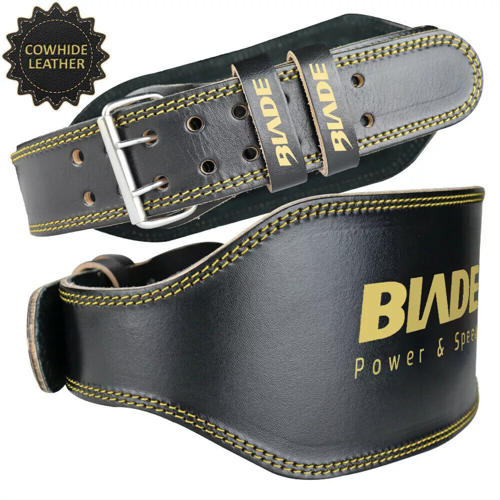 Blade Weight Lifting Belt Leather Gym Training Fitness Back Men