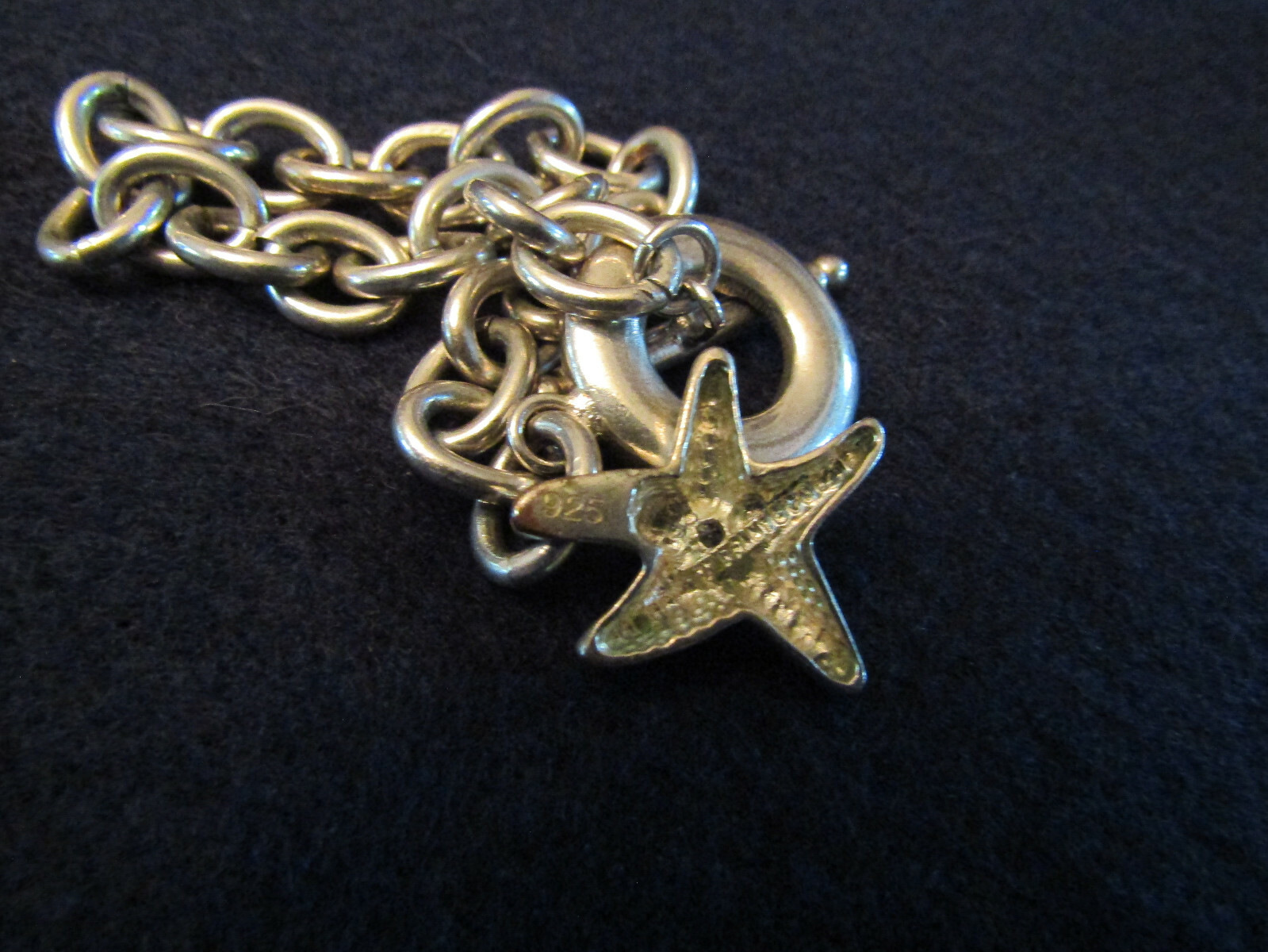 STERLING SILVER TOGGLE BRACELET WITH STARFISH CHA… - image 4