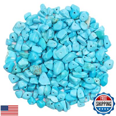 500 pcs Natural Chip Stone Beads, Dyed Blue Turquoise 5-8 mm Irregular Gemsto