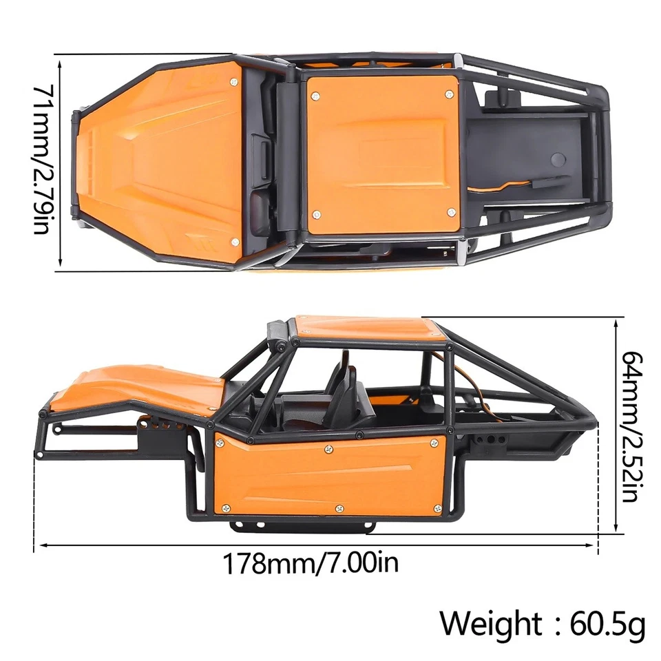 Rock Tarantula Nylon Buggy Body Shell Chassis Kit for 1/18 RC Crawler Car TRX4M - Image 4 of 4