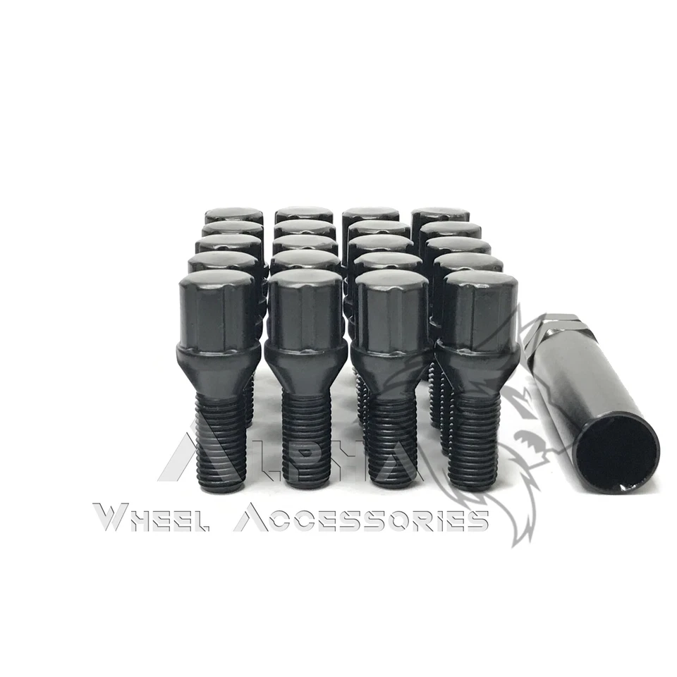 20 pernos estriados negros 12x1,5 para BMW M3 M5 335 135 E46 F10 F30 E36 + llave Foto 2 de 4