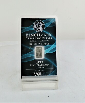 PLATINUM 1/2 GRAM .9995 PLATINUM INVESTMENT BULLION BAR WITH CERT