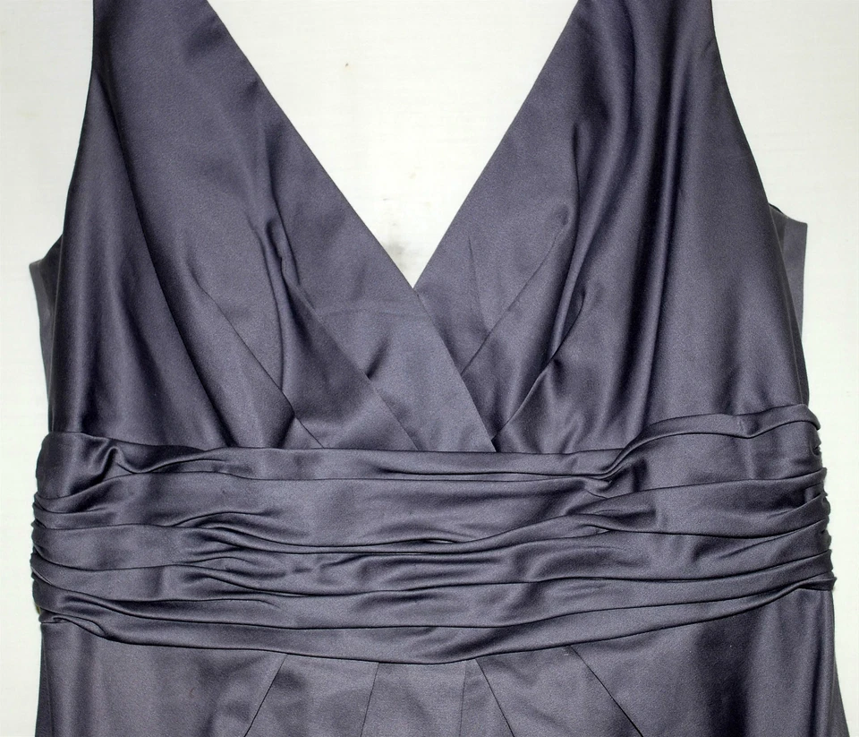Davids Bridal Purple Polished Cotton V Neck Satin Finish Cocktail Dress Size 8 - Image 3 of 4